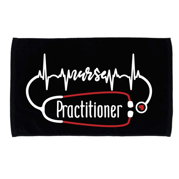 Nurse Practitioner Heartbeat Heart Stethoscope Nursing Gift Microfiber Hand Towel