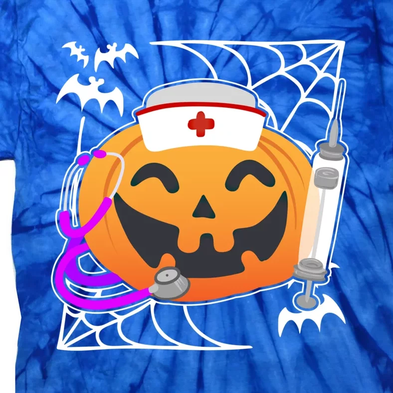 Nurse Pumpkin Holding A Syringe Spooky Halloween Nurse Meaningful Gift Tie-Dye T-Shirt