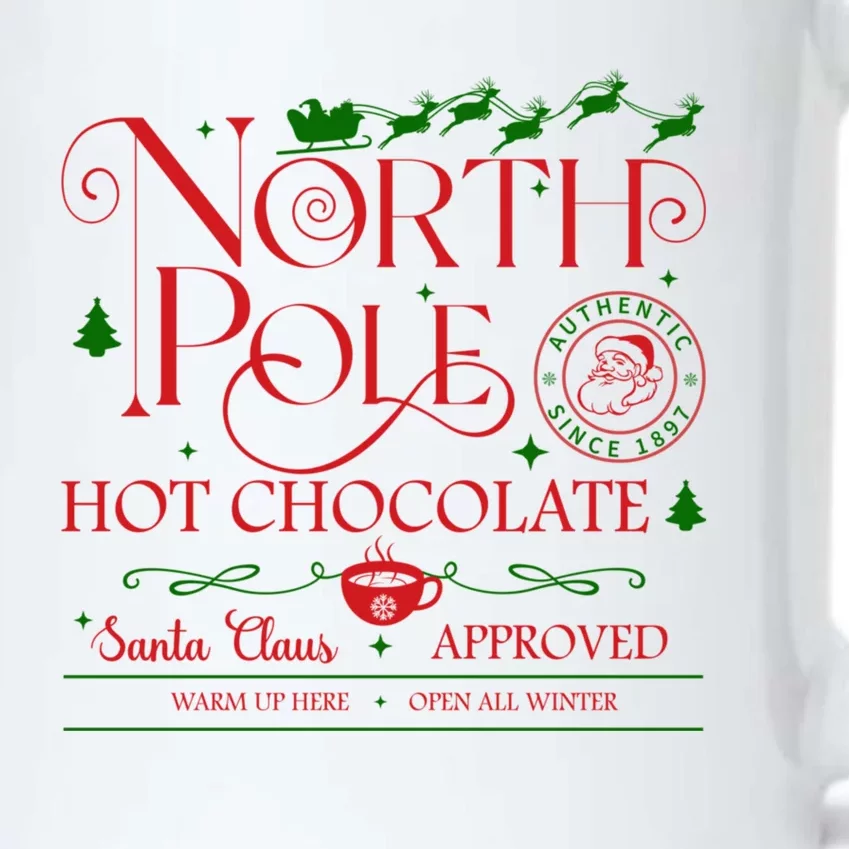 North Pole Hot Chocolate Christmas Graphic Black Color Changing Mug