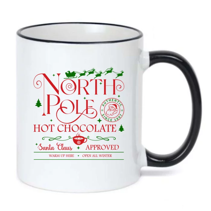 North Pole Hot Chocolate Christmas Graphic Black Color Changing Mug