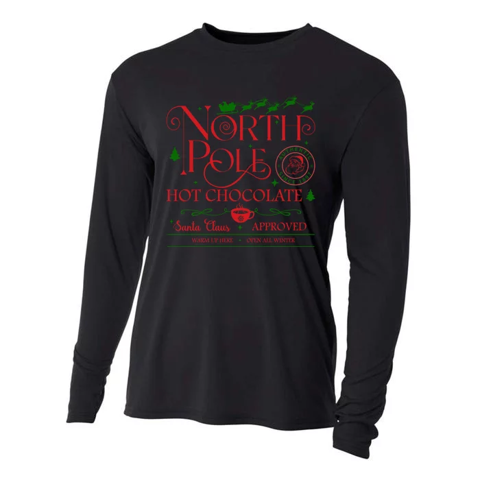 North Pole Hot Chocolate Christmas Graphic Cooling Performance Long Sleeve Crew