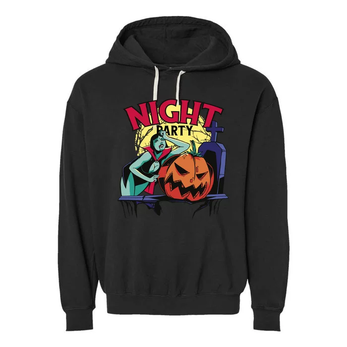 Night Party Halloween Garment-Dyed Fleece Hoodie