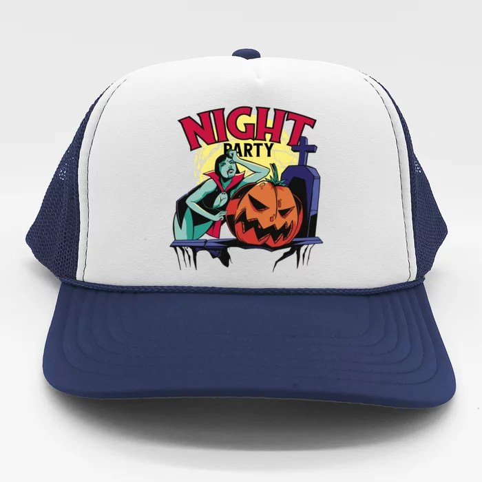 Night Party Halloween Trucker Hat