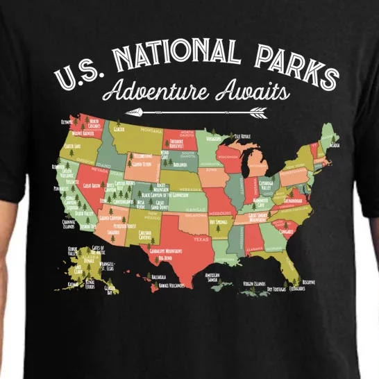 National Parks Hoodie Map Camping Design Hiking Pajama Set