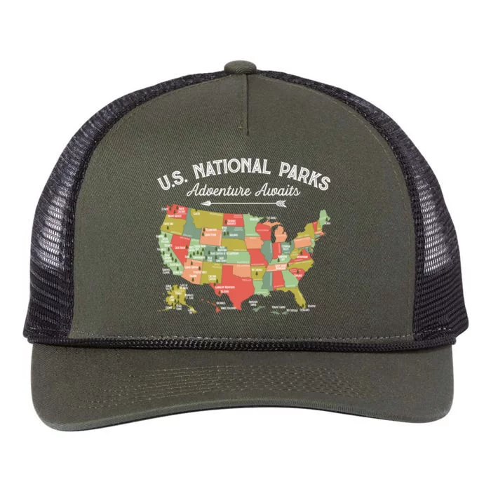 National Parks Hoodie Map Camping Design Hiking Retro Rope Trucker Hat Cap