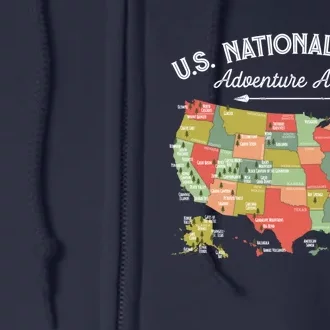 National Parks Hoodie Map Camping Design Hiking Full Zip Hoodie