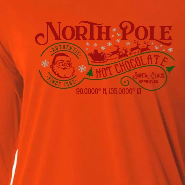 North Pole Hot Chocolate Christmas Xmas Cute Gift Cooling Performance Long Sleeve Crew