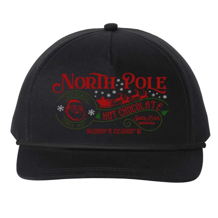 North Pole Hot Chocolate Christmas Xmas Cute Gift Snapback Five-Panel Rope Hat