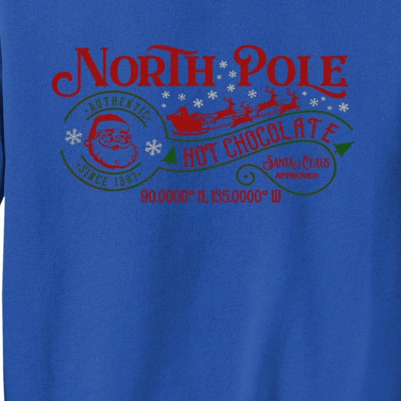 North Pole Hot Chocolate Christmas Xmas Cute Gift Tall Sweatshirt