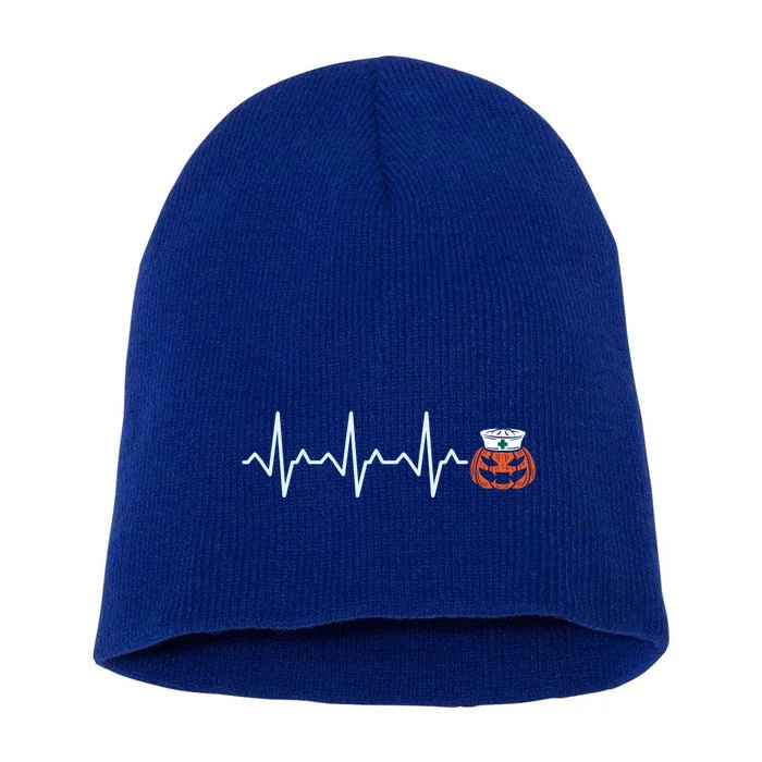 Nurse Pumpkin Heartbeat Gift Short Acrylic Beanie