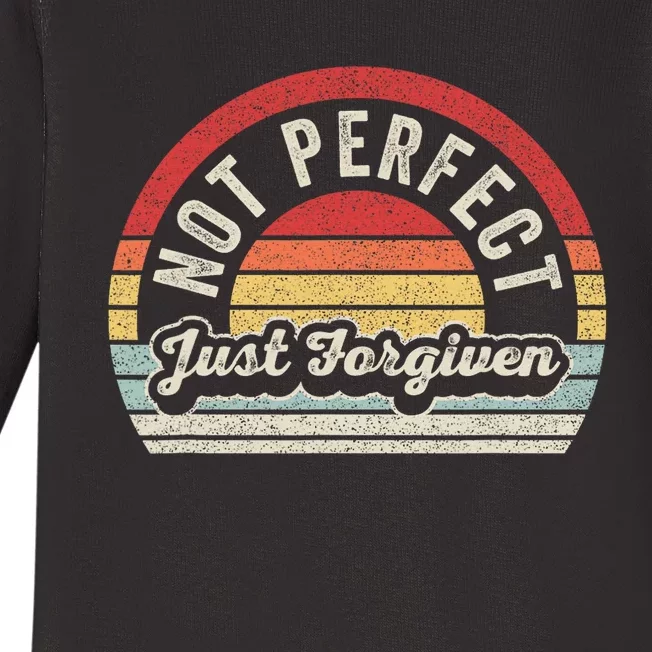 Not Perfect Just Forgiven Christian Team Jesus Easter Day Baby Long Sleeve Bodysuit