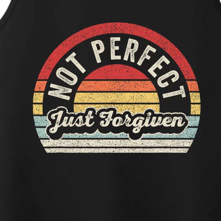 Not Perfect Just Forgiven Christian Team Jesus Easter Day Performance Tank