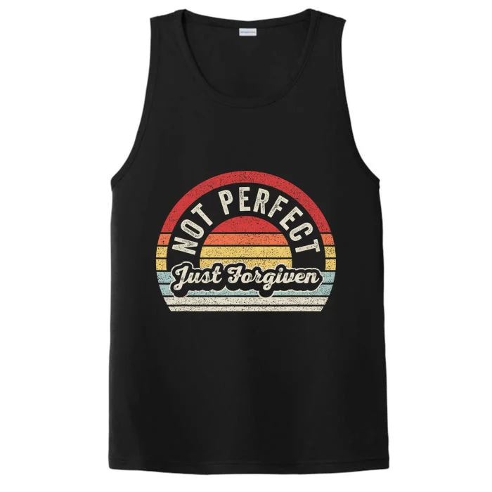 Not Perfect Just Forgiven Christian Team Jesus Easter Day Performance Tank