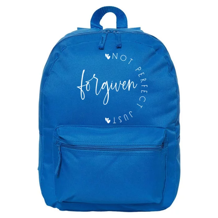 Not Perfect Just Forgiven Funny Graphic Gift 16 in Basic Backpack