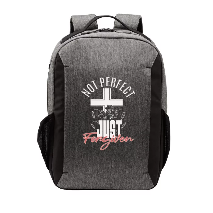 Not Perfect Just Forgiven Christian Wo Jesus Faith Cross Vector Backpack