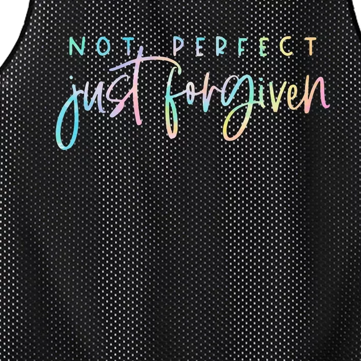 Not Perfect Just Forgiven Christian Team Jesus Easter Day Mesh Reversible Basketball Jersey Tank