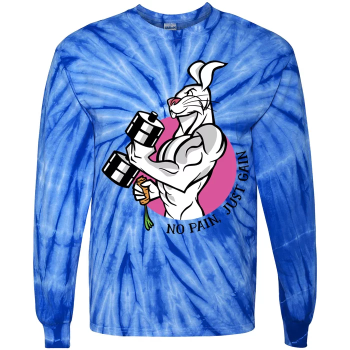 No Pain Just Gain Gift Tie-Dye Long Sleeve Shirt