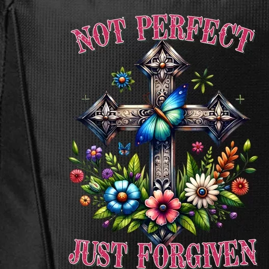 Not Perfect Just Forgiven Jesus Christ City Backpack