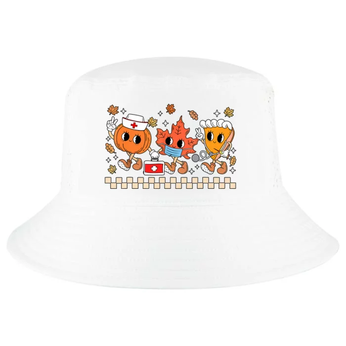 Nurse Pumpkin Leaves Fall Thanksgiving Cool Comfort Performance Bucket Hat