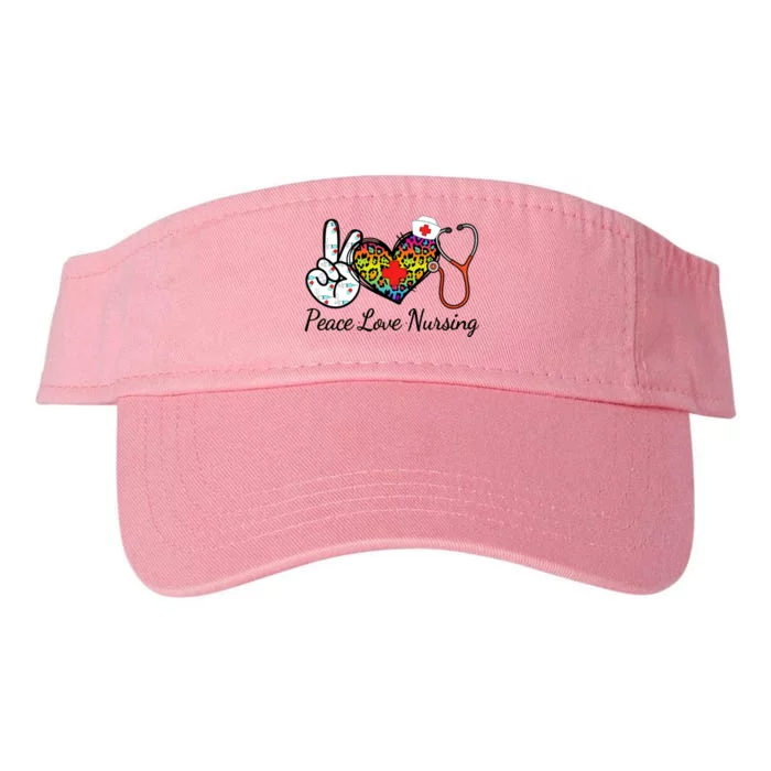 Nurse Peace Love Nursing Medical Gift Valucap Bio-Washed Visor