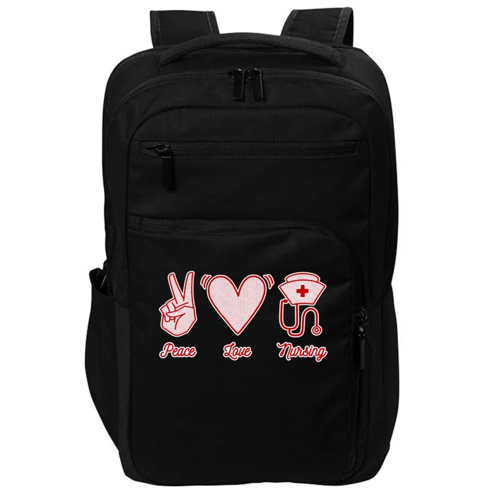 Nurse Peace Love Nursing Medicine Gift Impact Tech Backpack