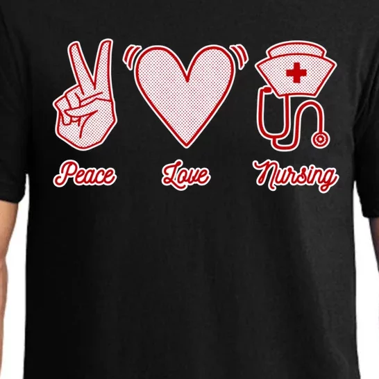 Nurse Peace Love Nursing Medicine Gift Pajama Set