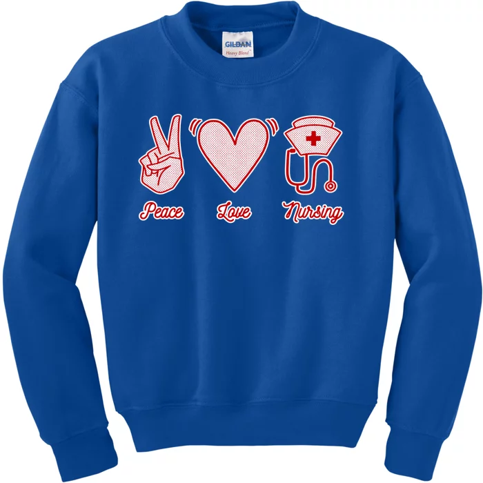 Nurse Peace Love Nursing Medicine Gift Kids Sweatshirt