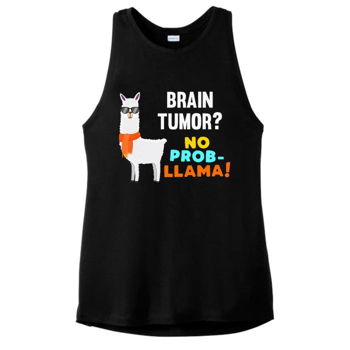 No Prob Llama Brain Tumor Survivor Recovery Get Well Gifts Ladies Tri-Blend Wicking Tank