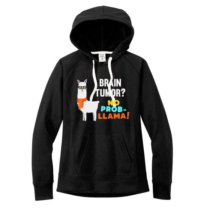 No Prob Llama Brain Tumor Survivor Recovery Get Well Gifts Women's Fleece Hoodie