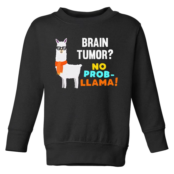 No Prob Llama Brain Tumor Survivor Recovery Get Well Gifts Toddler Sweatshirt