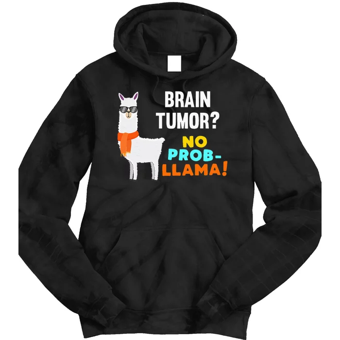 No Prob Llama Brain Tumor Survivor Recovery Get Well Gifts Tie Dye Hoodie