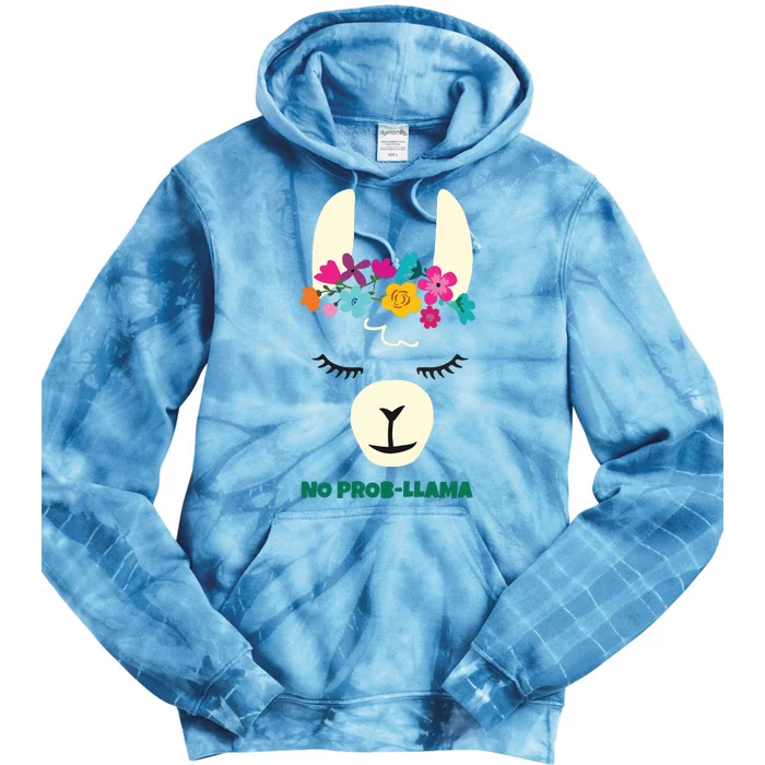 No Prob Llama Christmas Women Girl Birthday Tie Dye Hoodie