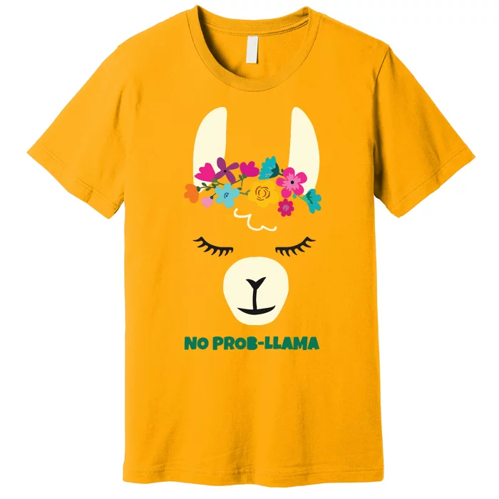 No Prob Llama Christmas Women Girl Birthday Premium T-Shirt