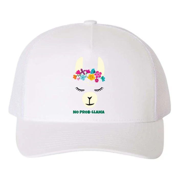 No Prob Llama Christmas Women Girl Birthday Yupoong Adult 5-Panel Trucker Hat