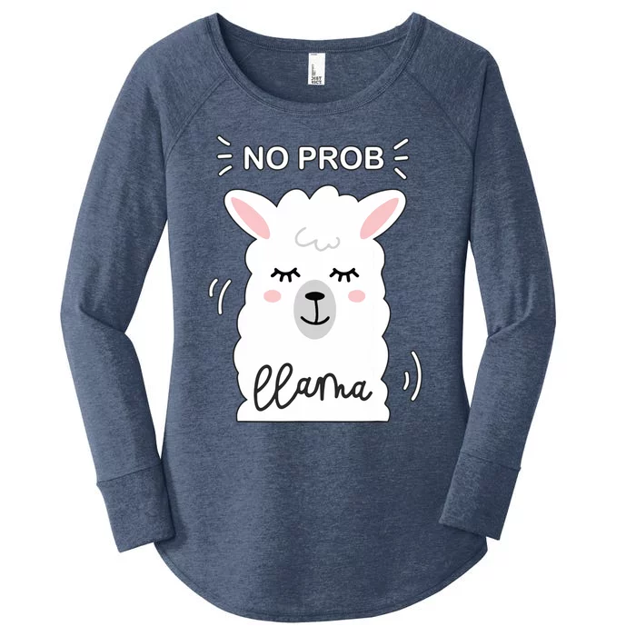 No Prob Llama Cute Funny No Drama Alpaca Lammacorn Women's Perfect Tri Tunic Long Sleeve Shirt