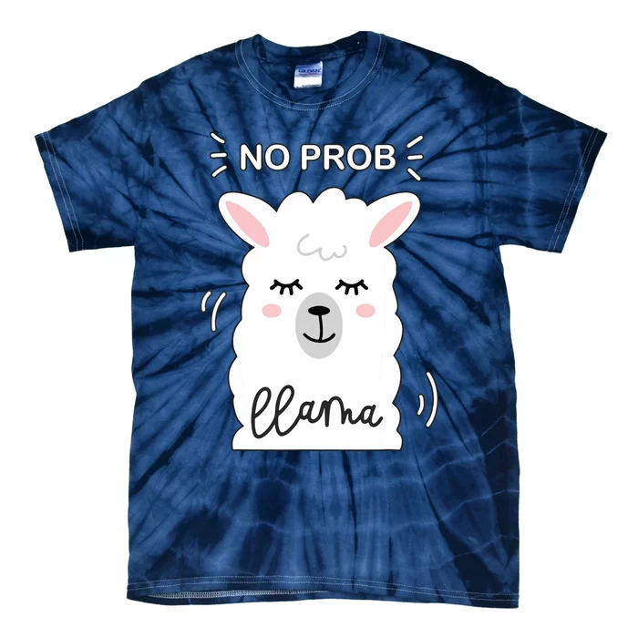 No Prob Llama Cute Funny No Drama Alpaca Lammacorn Tie-Dye T-Shirt