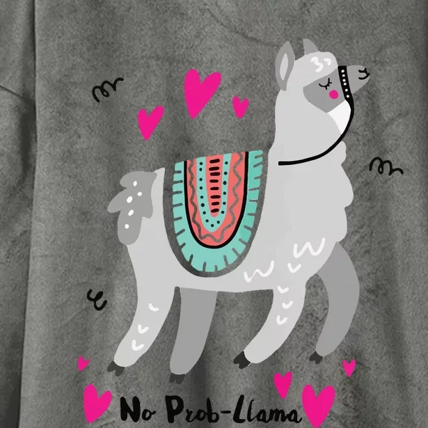 No Prob Llama Funny Llama Alpaca Lover Gift Hooded Wearable Blanket