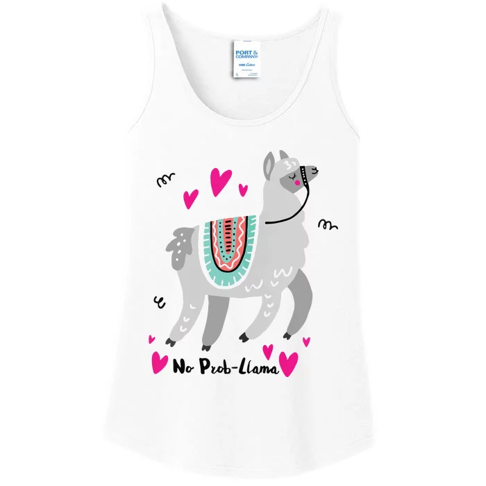 No Prob Llama Funny Llama Alpaca Lover Gift Ladies Essential Tank