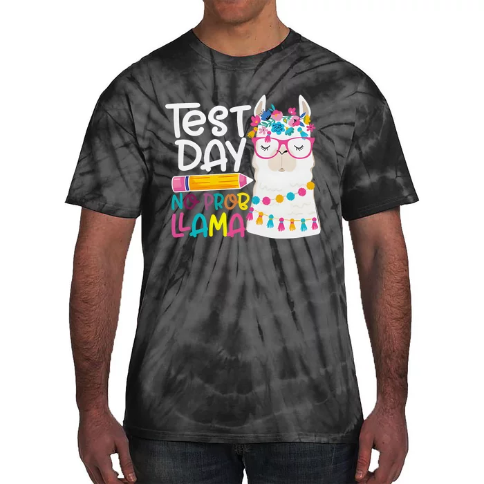 No Problem Llama Testing State Testing Tie-Dye T-Shirt