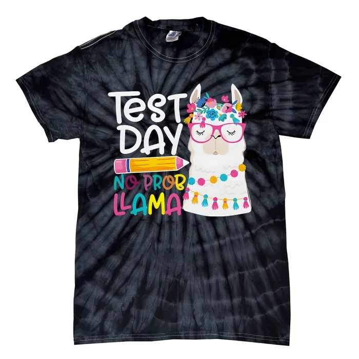 No Problem Llama Testing State Testing Tie-Dye T-Shirt