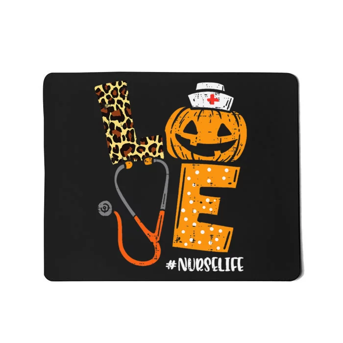 Nurse Pumpkin Leopard Print Festive Fall & Thanksgiving Decor Mousepad