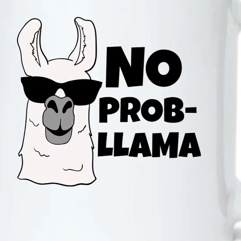 No Probllama Llama Problem Funny Black Color Changing Mug