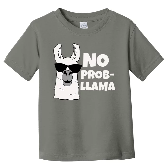 No Probllama Llama Problem Funny Toddler T-Shirt