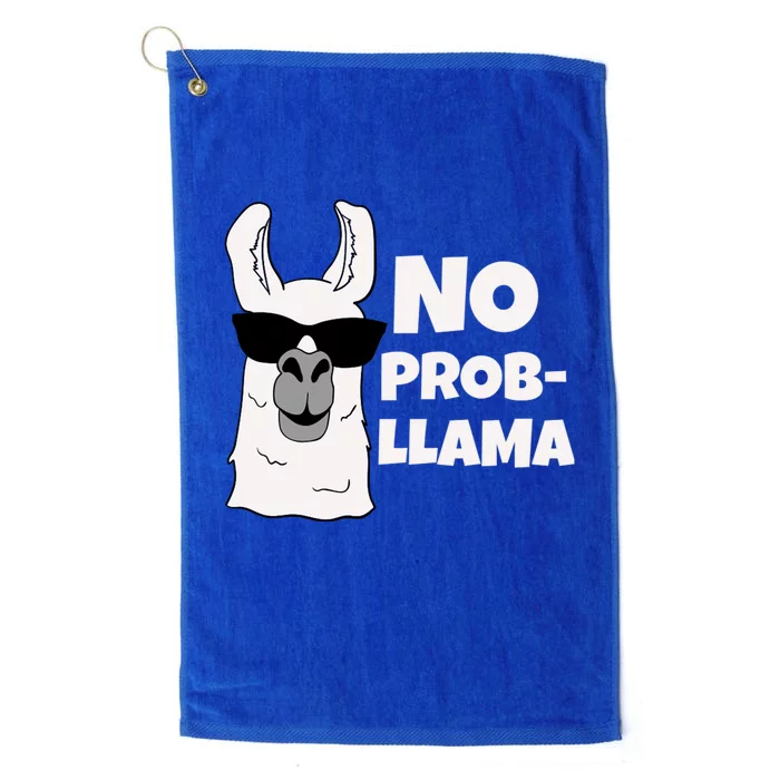 No Probllama Llama Problem Funny Platinum Collection Golf Towel