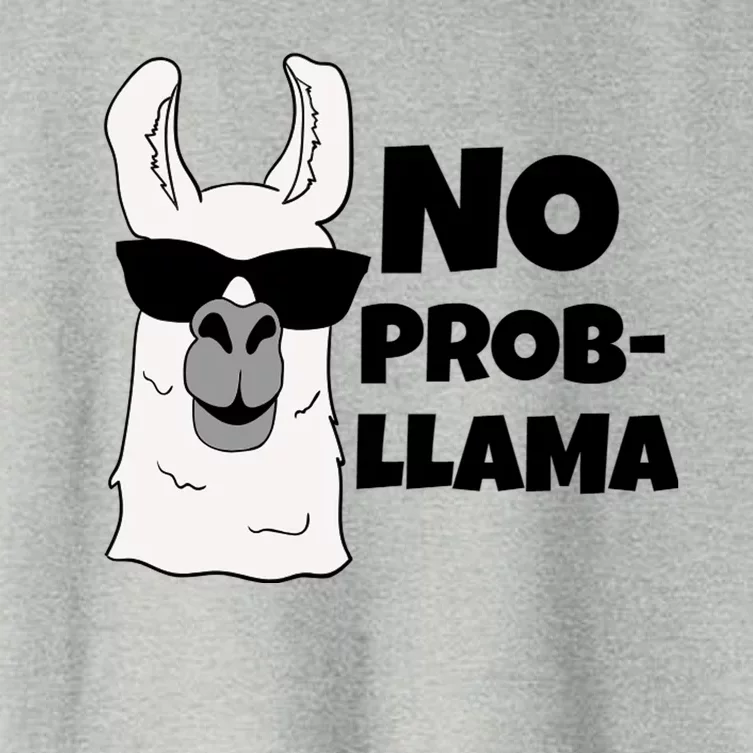 No Probllama Llama Problem Funny Women's Crop Top Tee