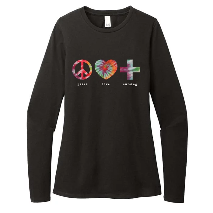 Nurse Peace Love Nursing Tie Dye Registered Nurse Cool Gift Womens CVC Long Sleeve Shirt