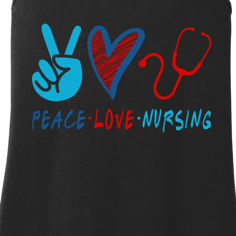 Nurse , Peace, Love, Nursing Ladies Essential Tank