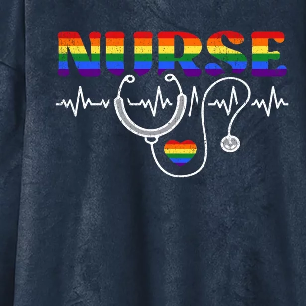 Nurse Pride Lgbt Great Gift Hooded Wearable Blanket