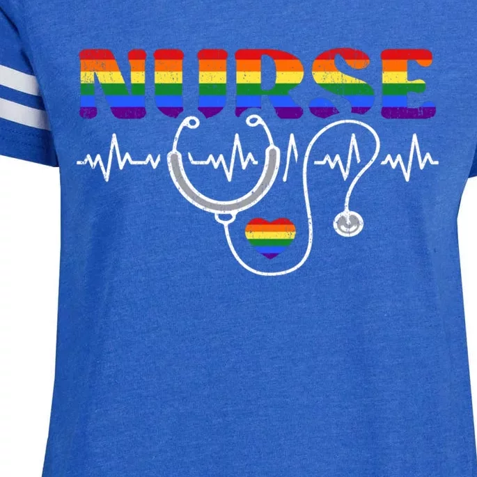 Nurse Pride Lgbt Great Gift Enza Ladies Jersey Football T-Shirt