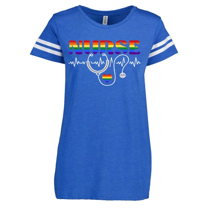 Nurse Pride Lgbt Great Gift Enza Ladies Jersey Football T-Shirt